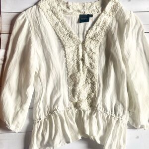 Cliche linen bohemian white blouse